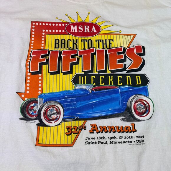 Vintage MSRA Back to the Fifties Weekend 2004 T-Shirt XXL Gildan Saint Paul Minn - Picture 9 of 11